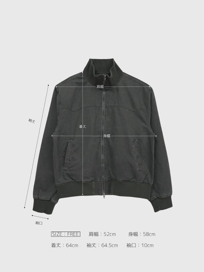 double zip high neck jacket