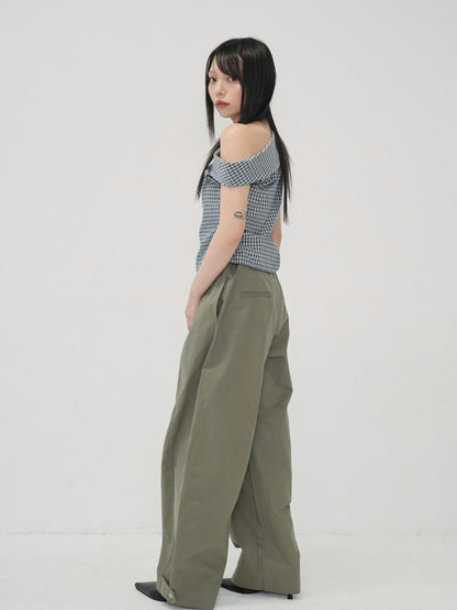 asym check blouse