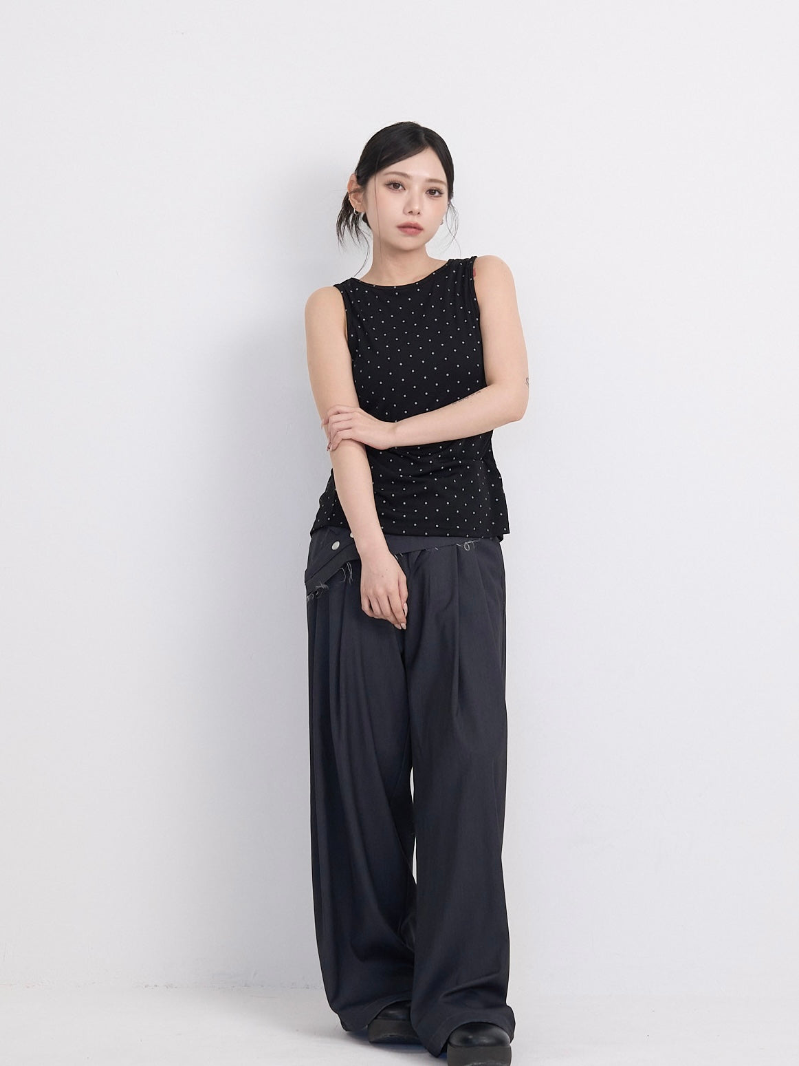 open back ribbon dot tops
