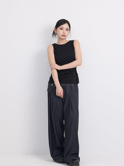 open back ribbon dot tops