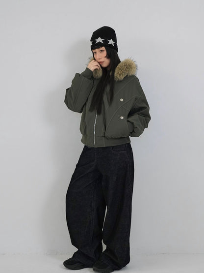 military fur hood jacket