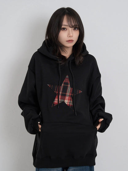 star check patch hoodie