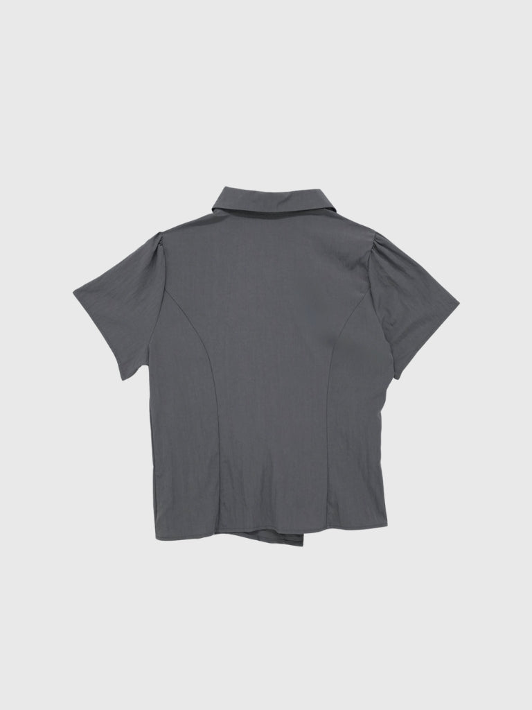 pleated draped blouse