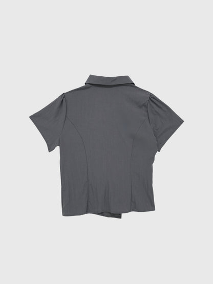 pleated draped blouse