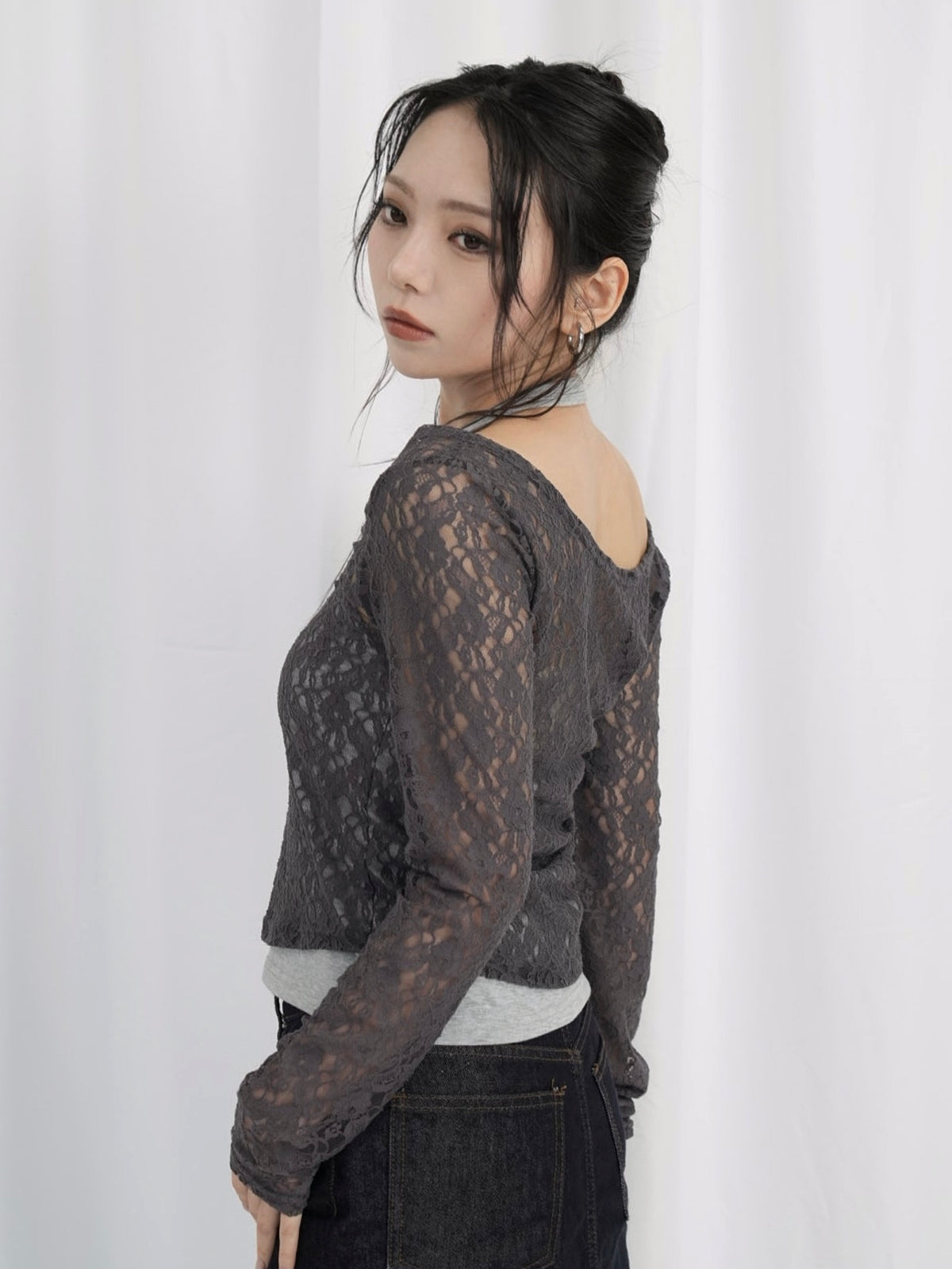 layered lace halter tops