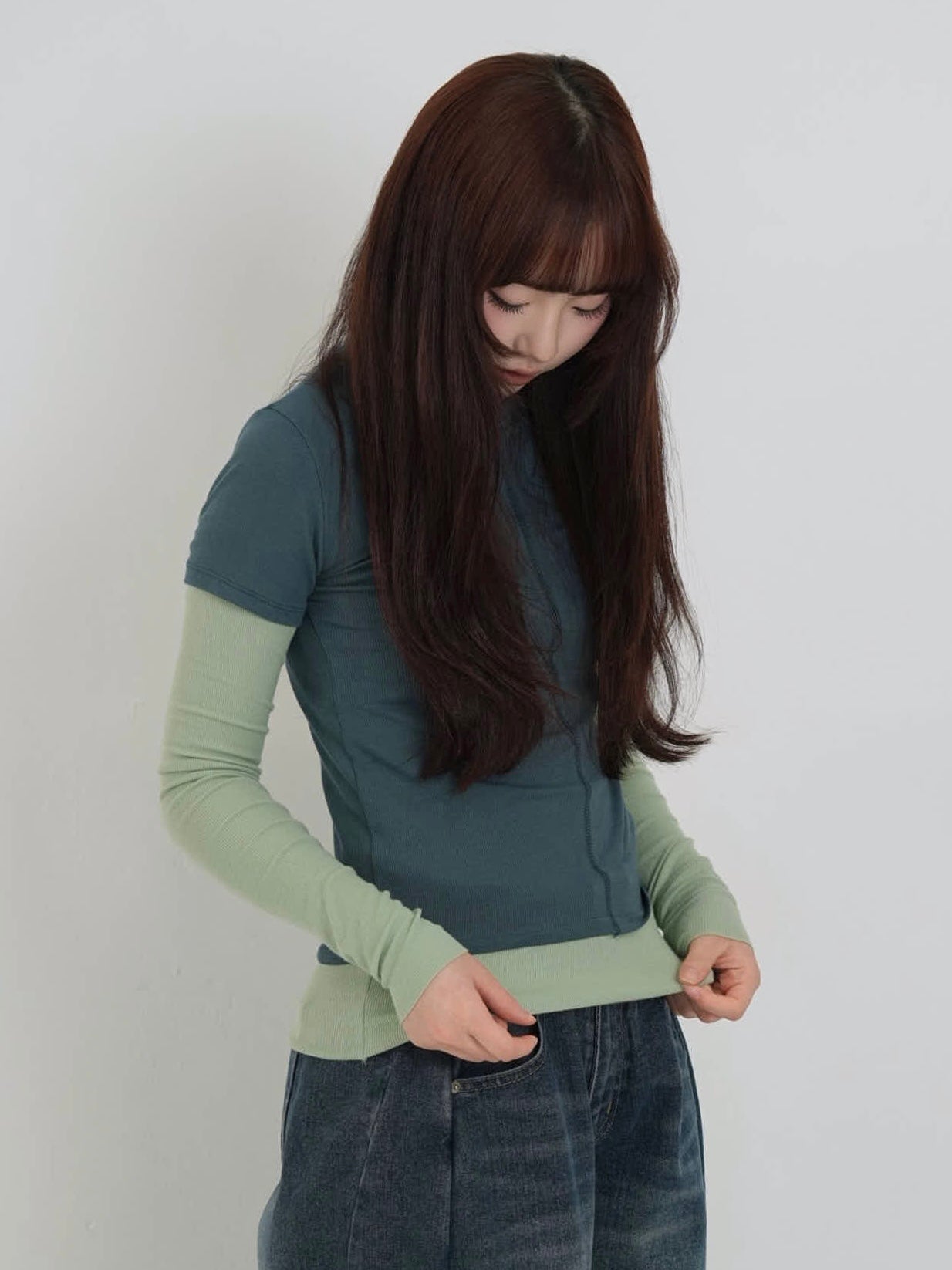 contrast layered tops