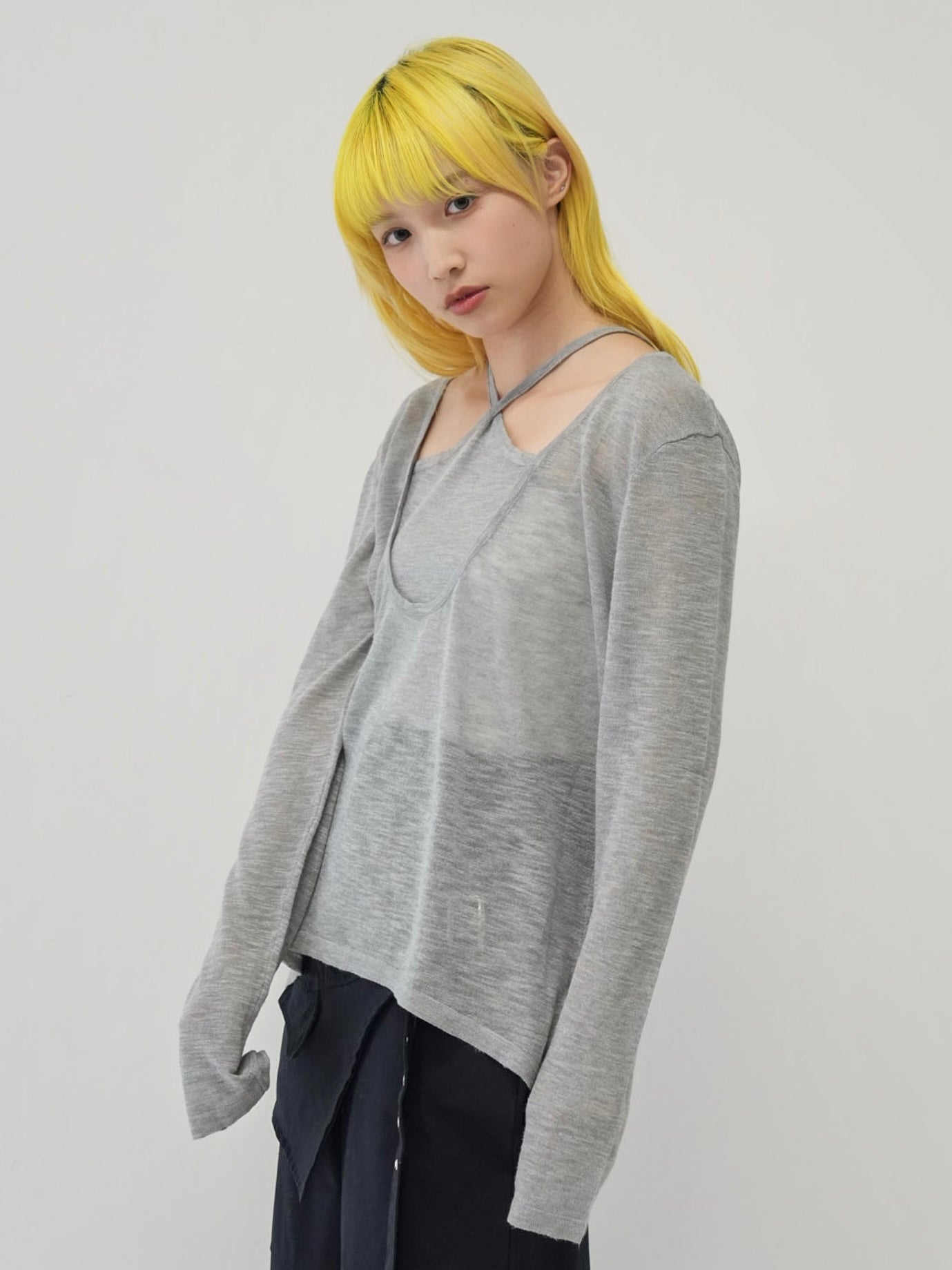 sheer cross knit
