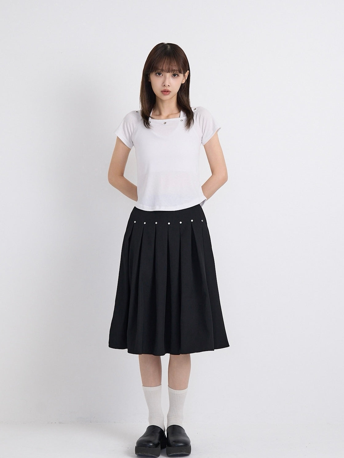 eyelet halter layered tops