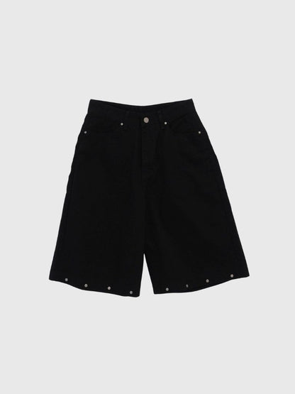 metal stud bermuda pants
