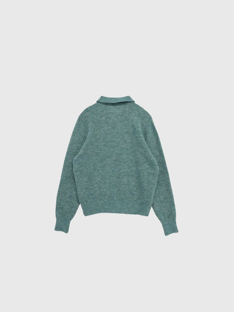 melange polo knit