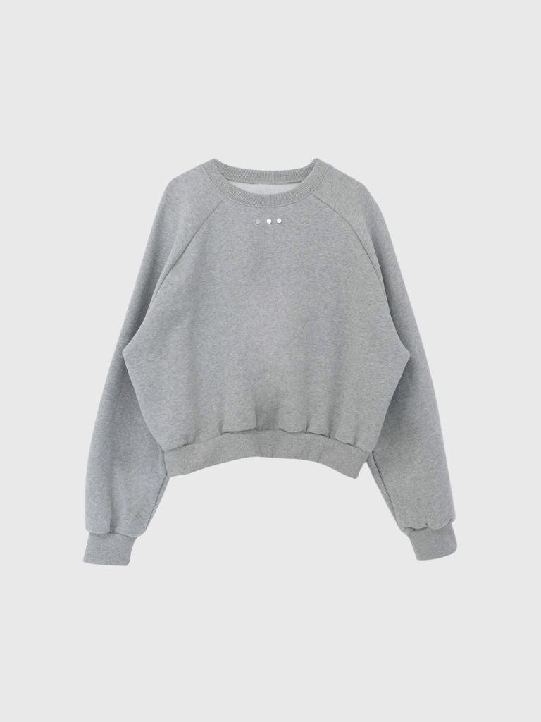 studs neck cropped sweat tops