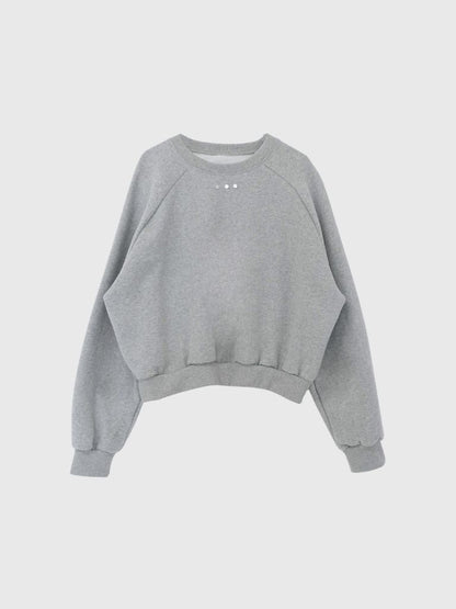 studs neck cropped sweat tops