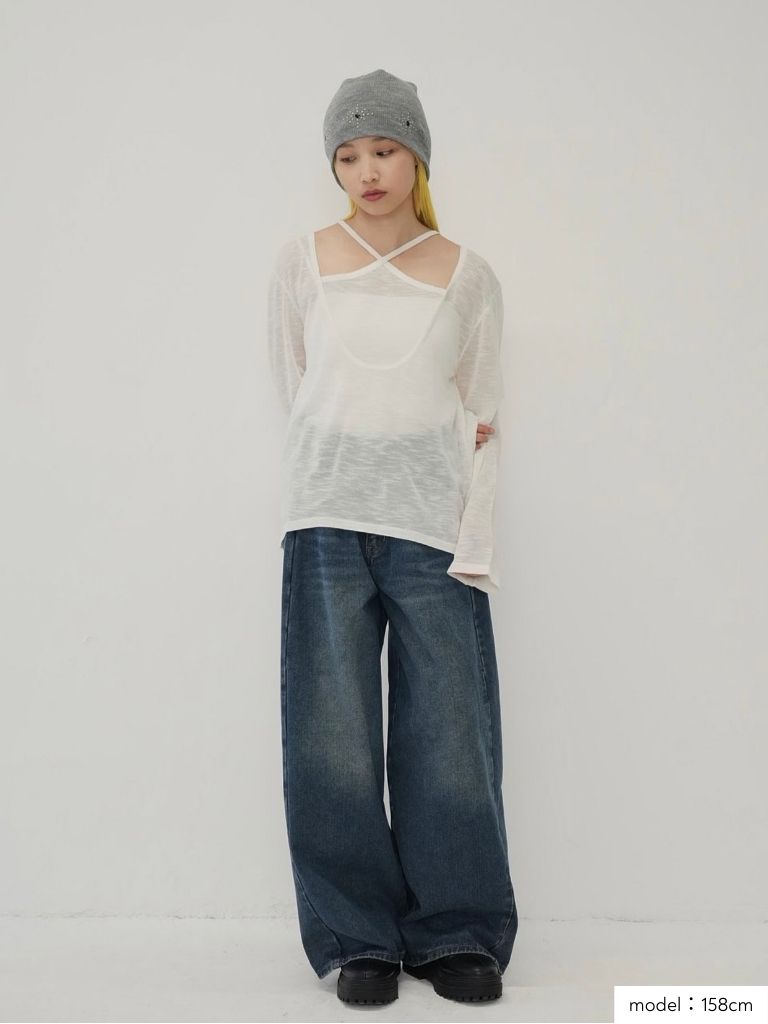 sheer cross knit