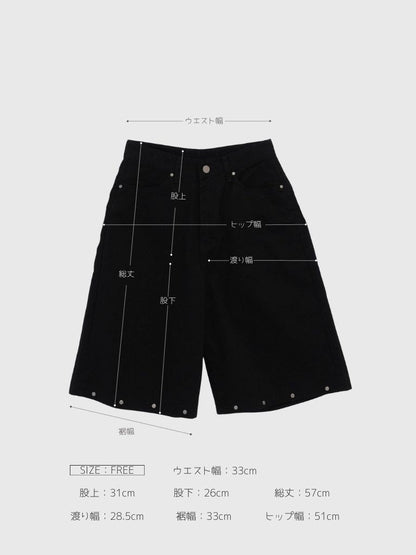 metal stud bermuda pants