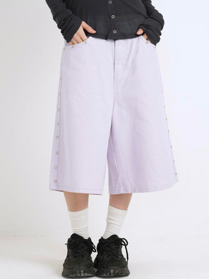side stud bermuda pants