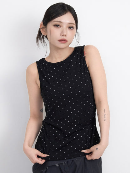 open back ribbon dot tops
