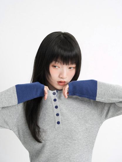 bicolor button round tops