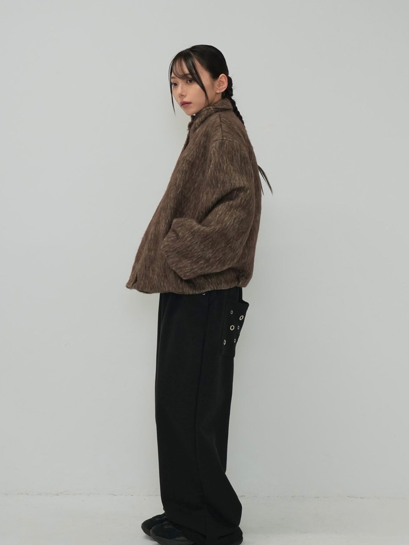 mohair tuck blouson