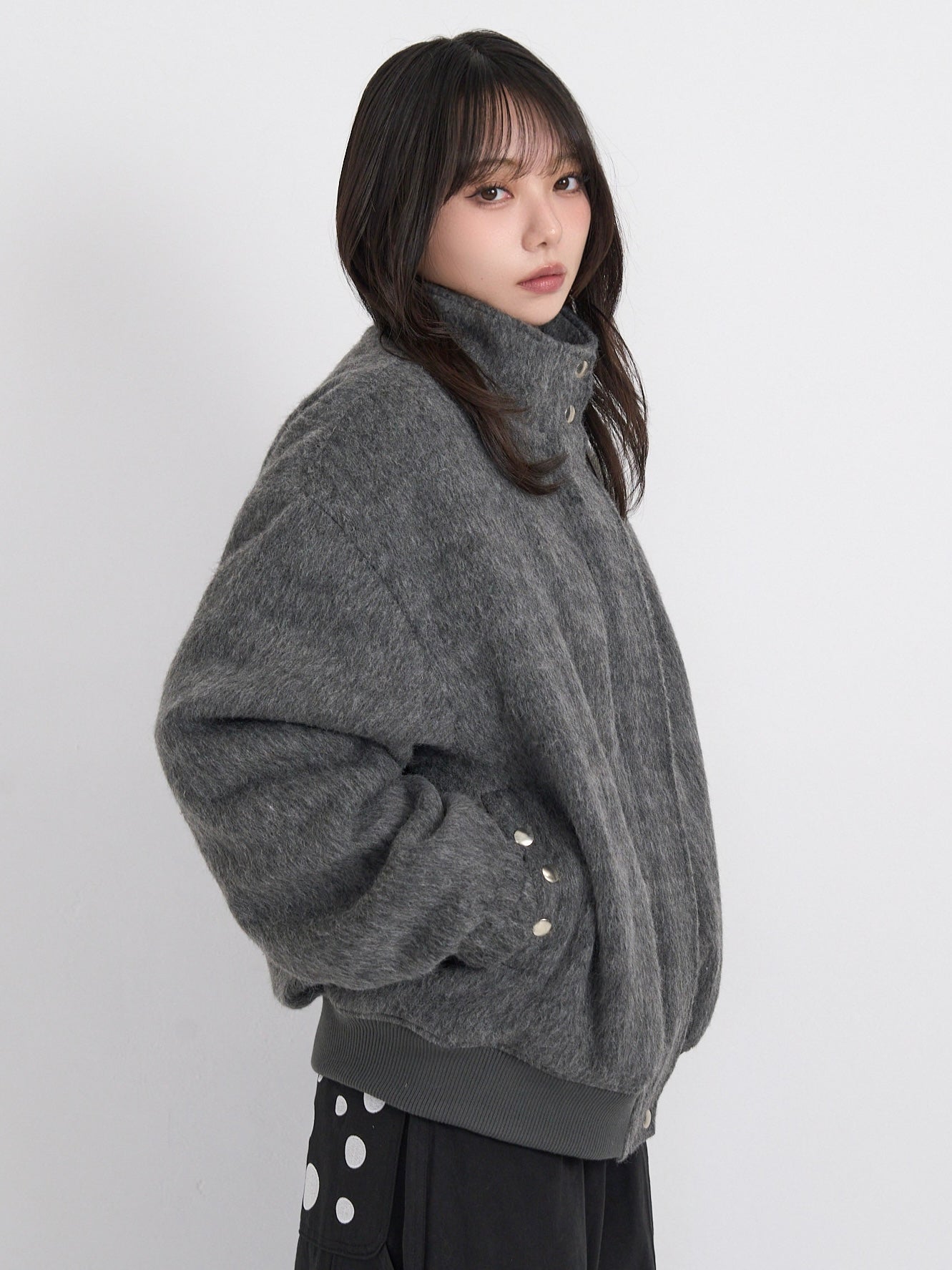 mohair snap blouson