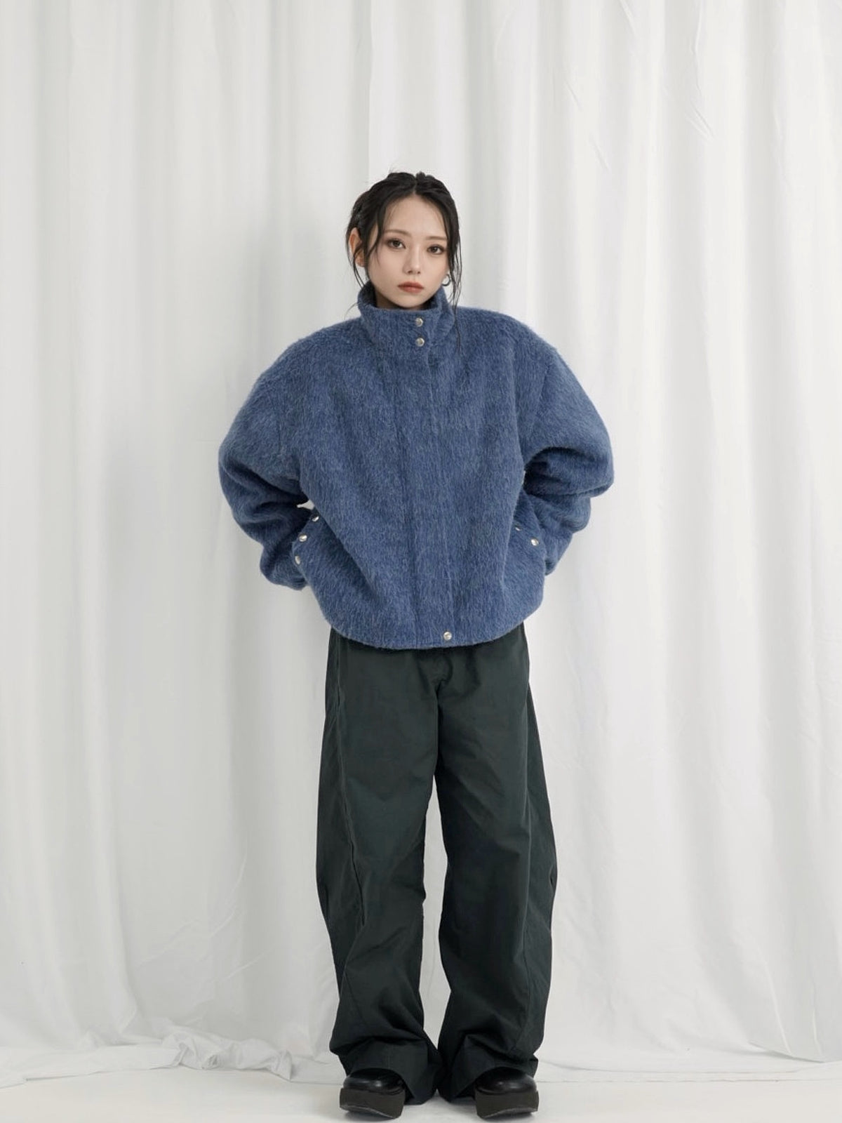 mohair snap blouson