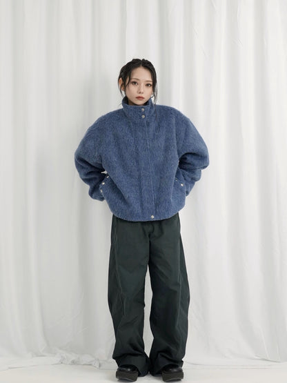 mohair snap blouson