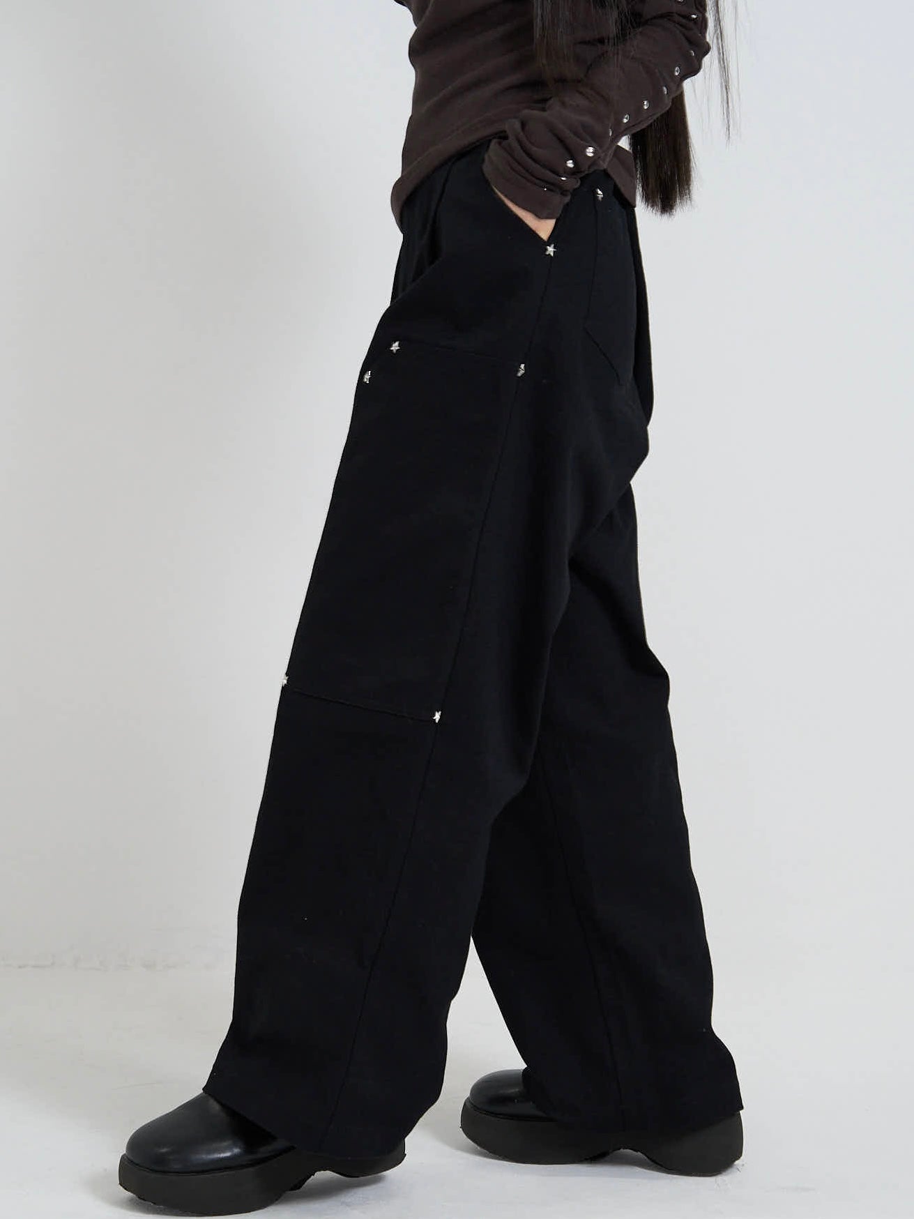 mini studs wide pants