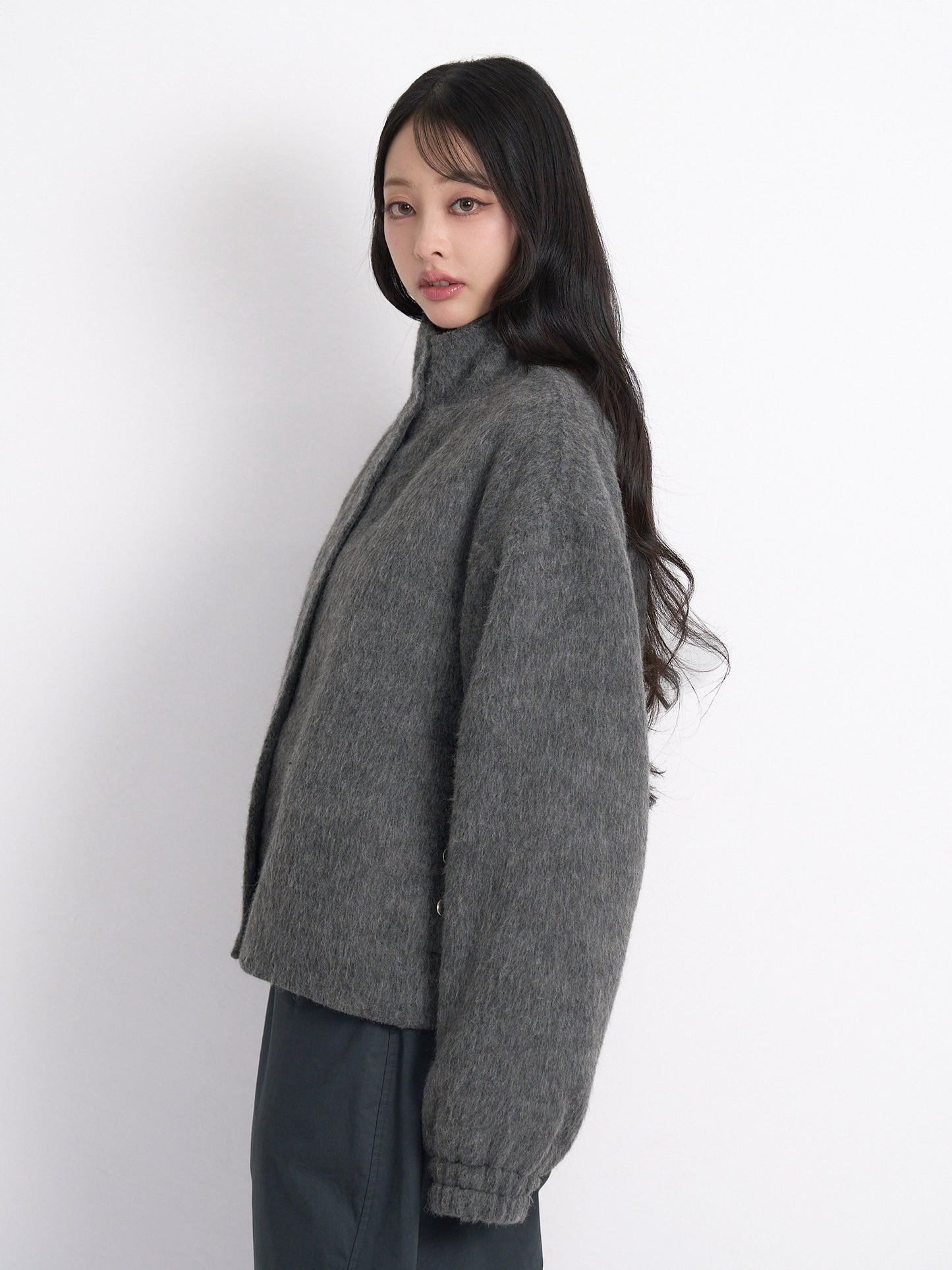 mohair snap blouson