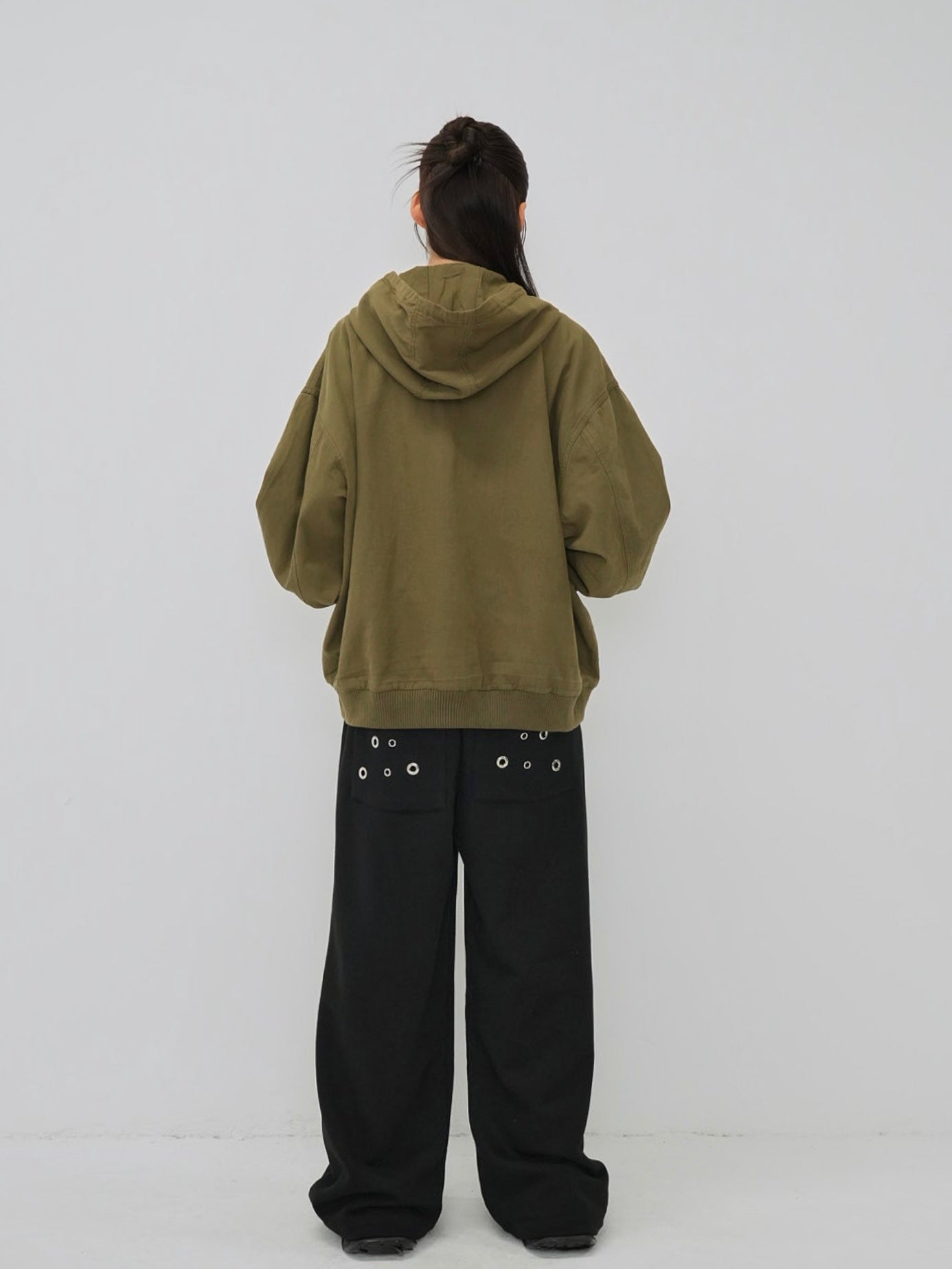 over pocket zip up hoodie