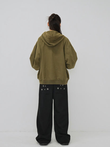 over pocket zip up hoodie