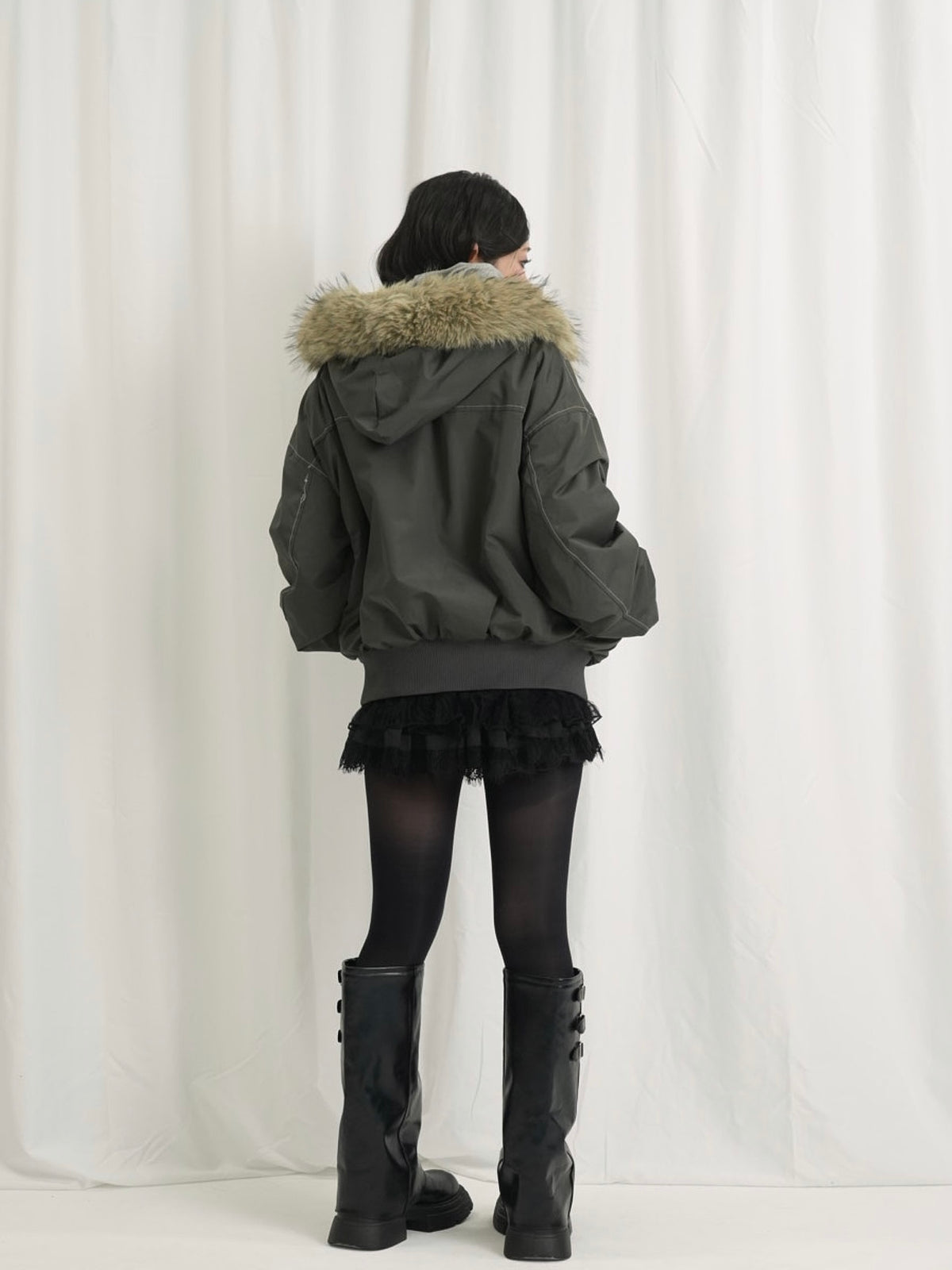 military fur hood jacket