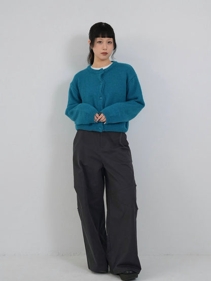 round neck cropped cardigan