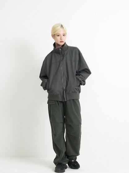 double zip high neck jacket