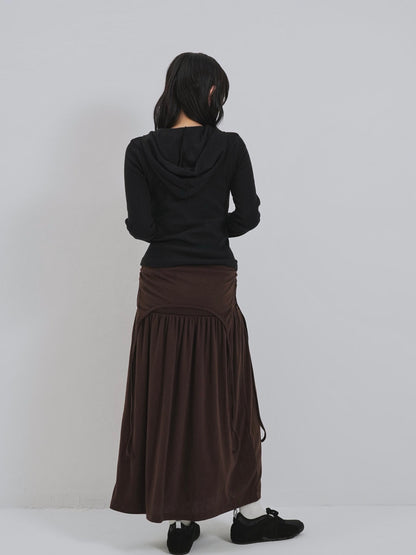 drape gathered long skirt