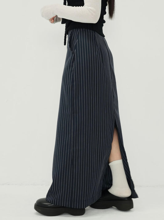 stripe long skirt