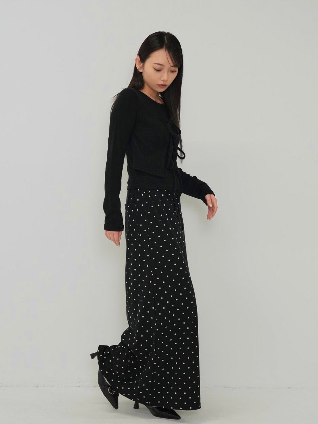 dot maxi skirt