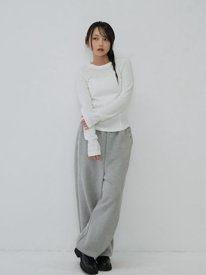 eyelet wide sweat pants