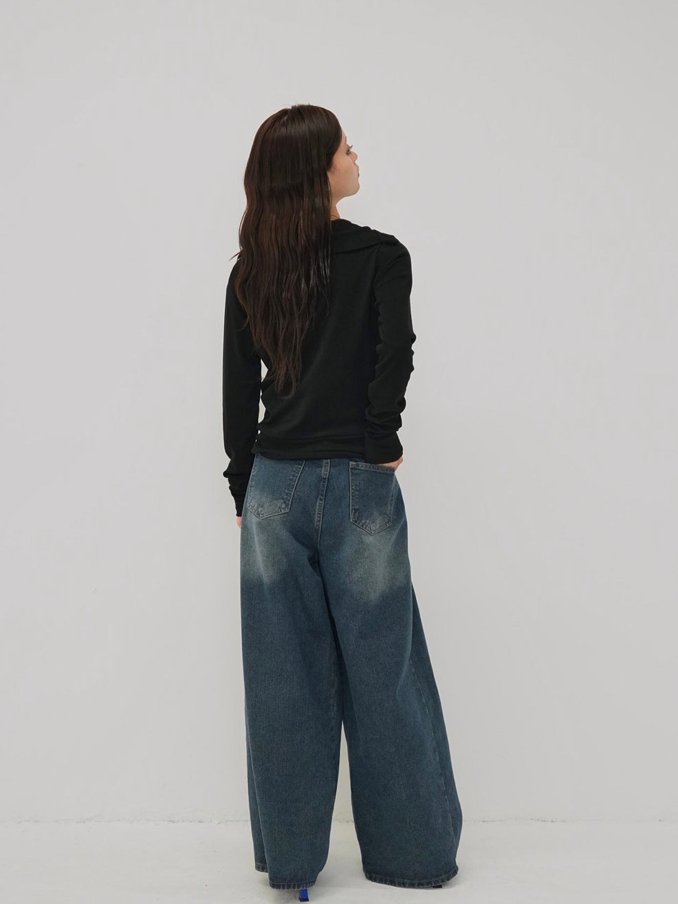 high neck twist button cardigan