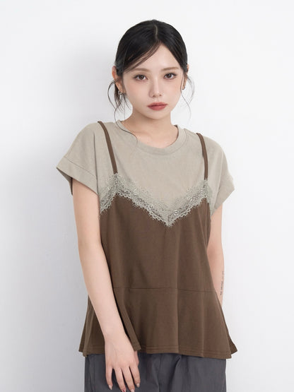 lace bustier layered tops