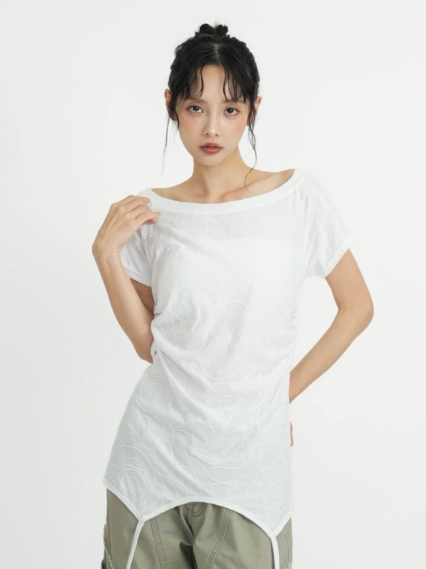 jacquard off shoulder tops