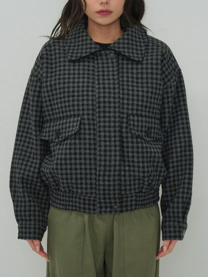 check pocket blouson