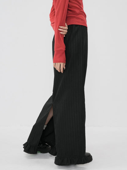 stripe long skirt