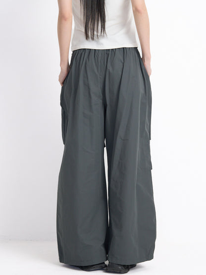 check loop wide pants