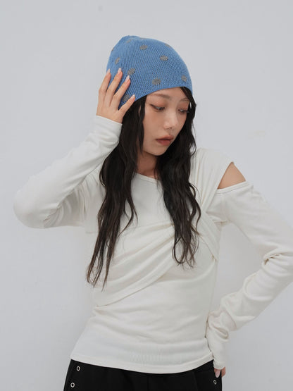 dot knit beanie