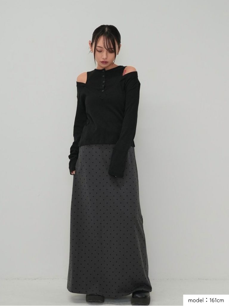 dot maxi skirt
