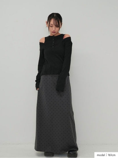 dot maxi skirt