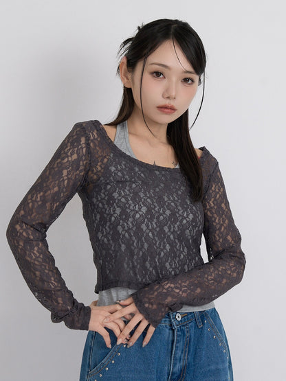 layered lace halter tops