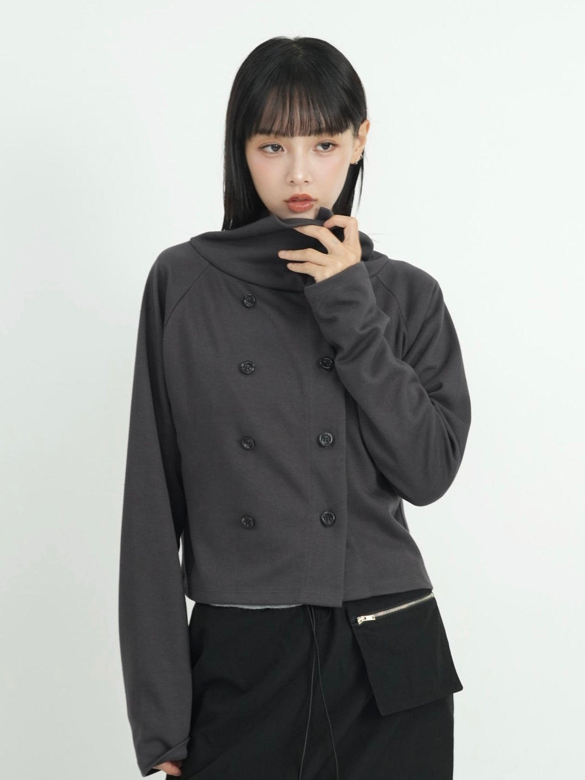 minimal double button cardigan