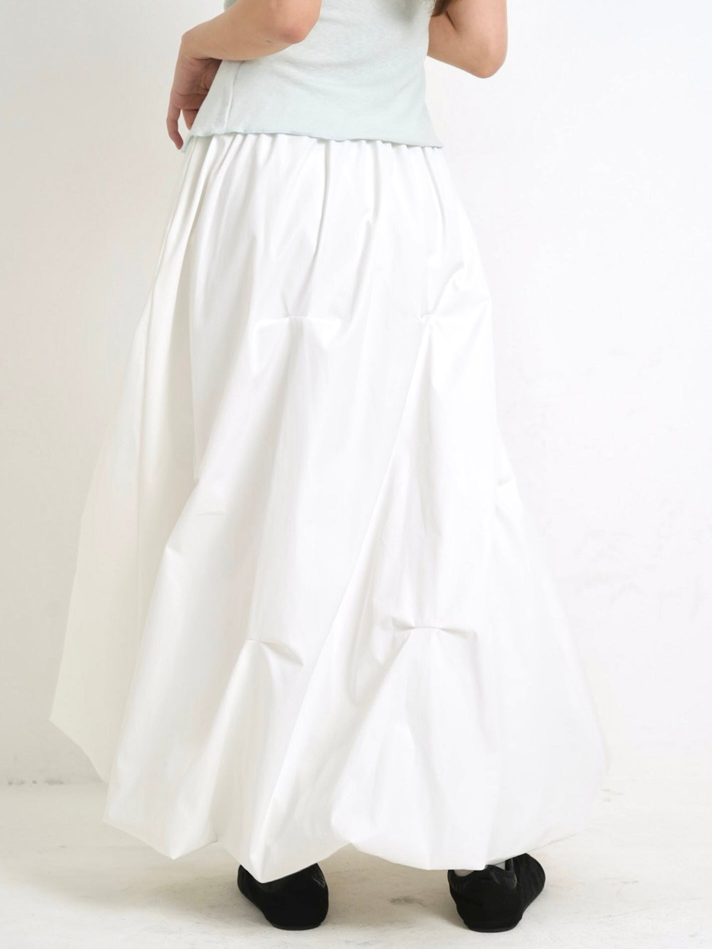 pintuck balloon skirt