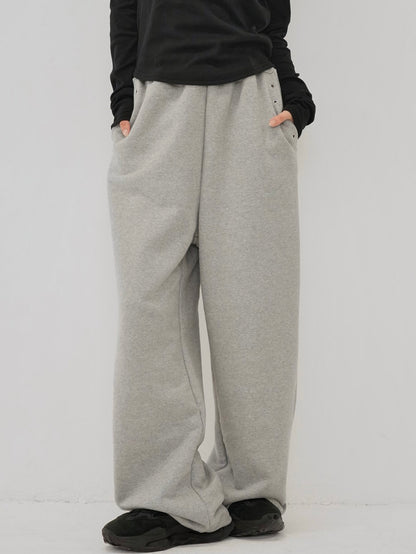eyelet wide sweat pants