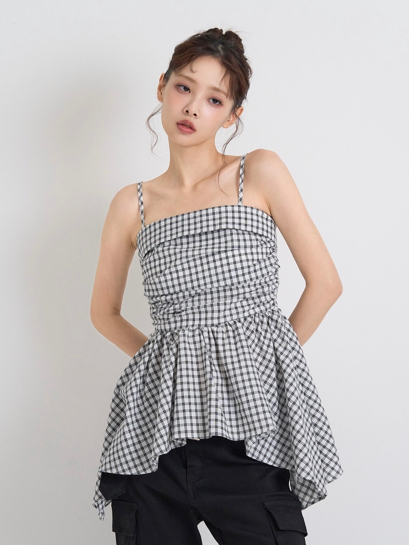 shirring peplum tops